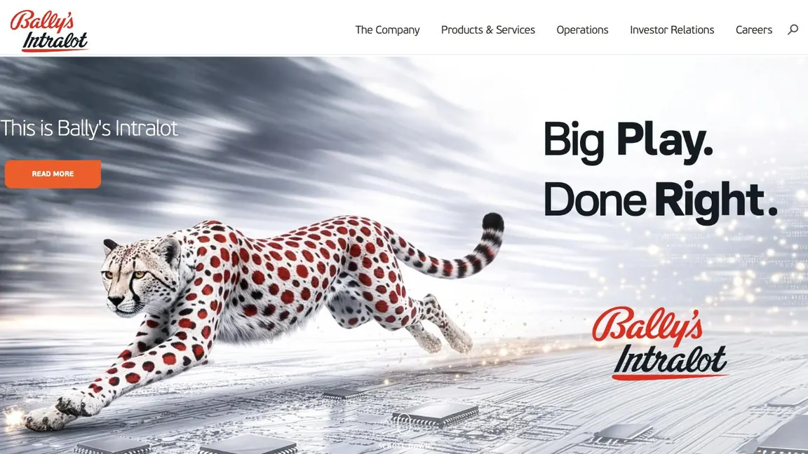 Screenshot of the Bally's Intralot S.A. corporate website homepage